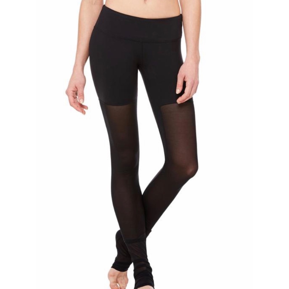 ALO Yoga Black Mesh Panel Leggings